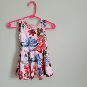Dot Dot Smile Dress Baby Girl's 6-12mo Pink Floral Twirl Tank NWT